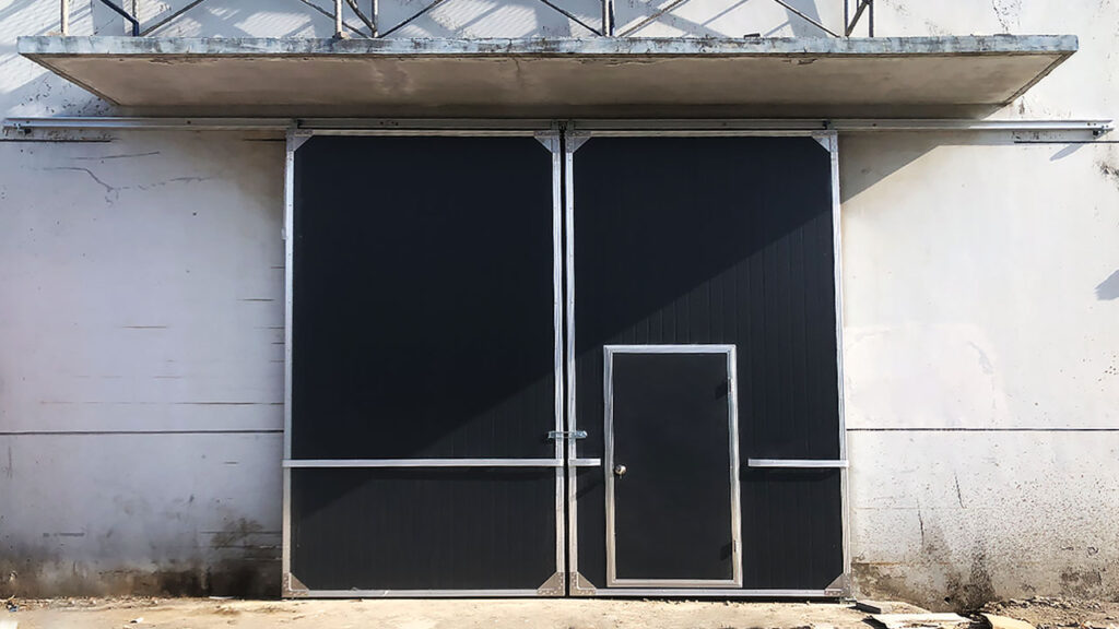 Aluminum frame industrial door